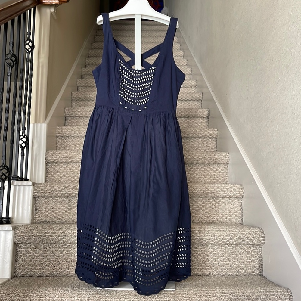 Anthropologie Moulinette Souers Sz 2 navy dress